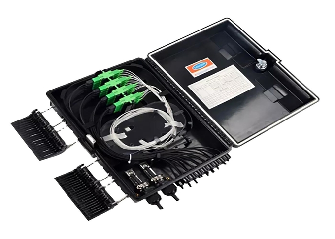 Fiber Optic Equipment Kit FTTH Box 16 Core Fiber Optic Distribution ABS Black Box IP65 0