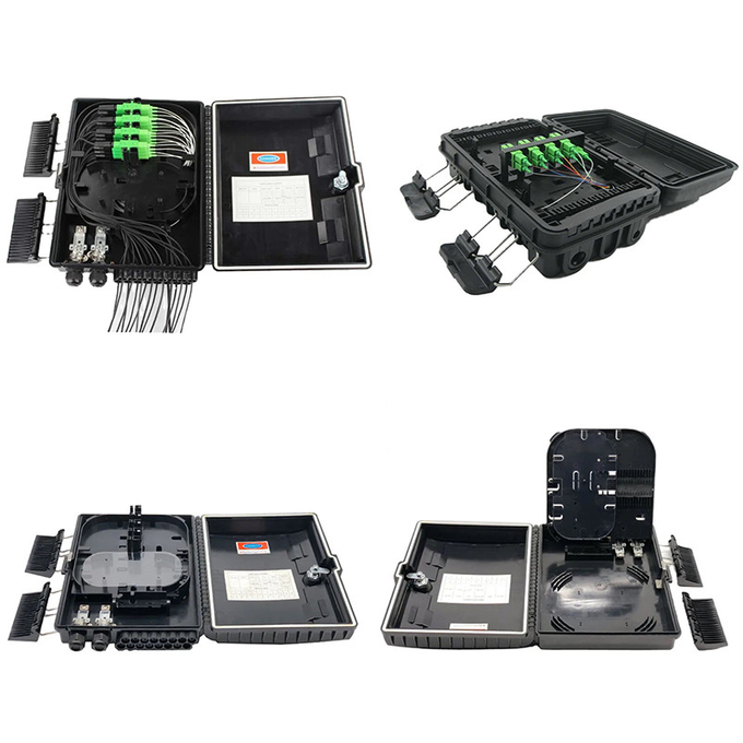 Fiber Optic Equipment Kit FTTH Box 16 Core Fiber Optic Distribution ABS Black Box IP65 4